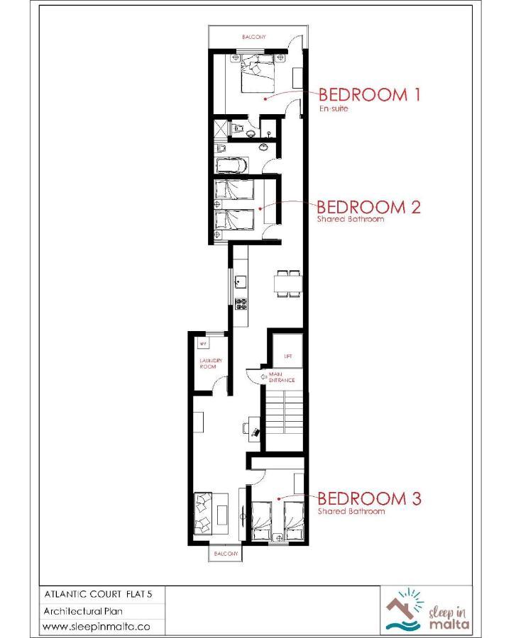 F5 Room 1, Private Double Room With Private Bathroom And Balcony In Shared Flat Msida Esterno foto
